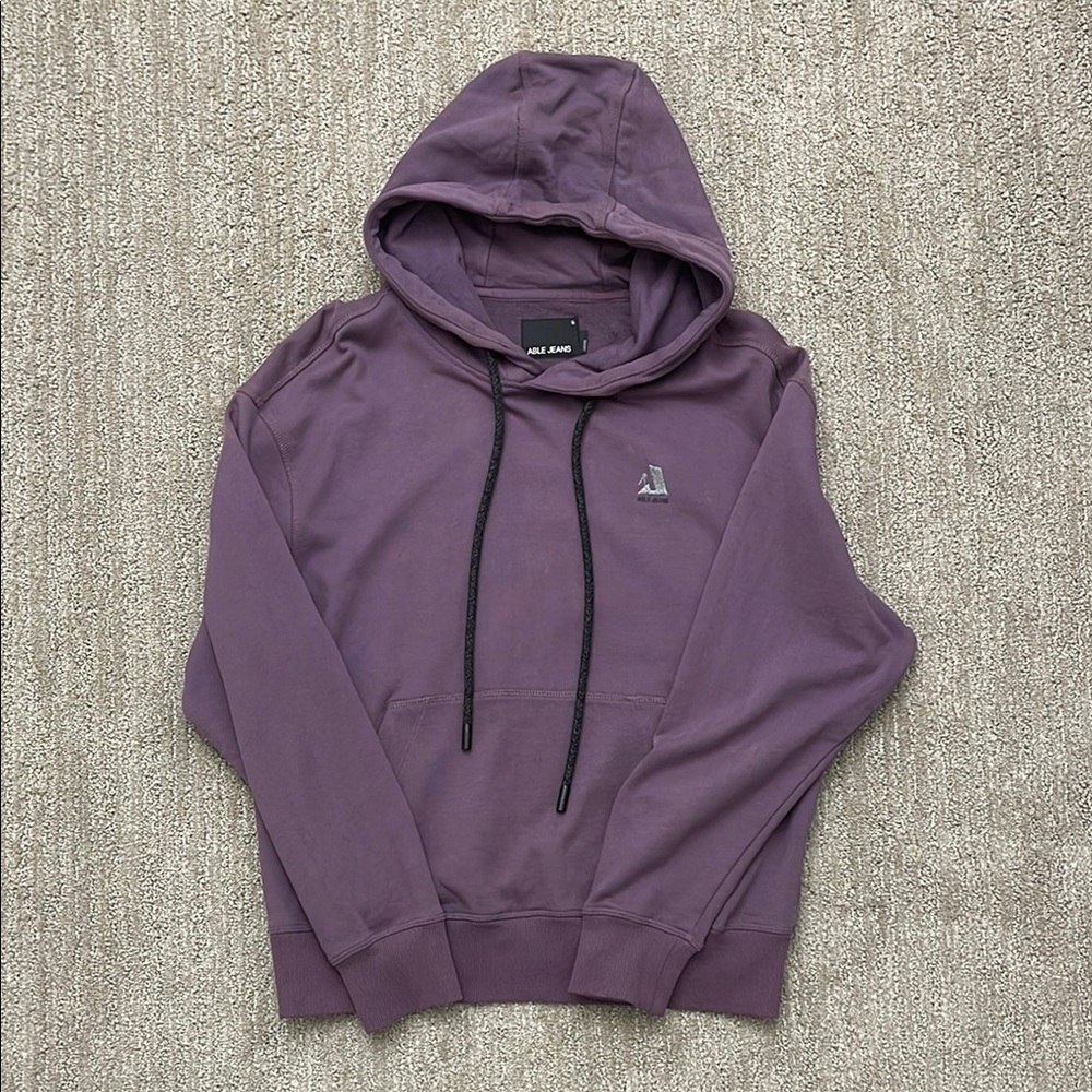 Casual Purple Hoodie Sweatshirt with Drawstrings